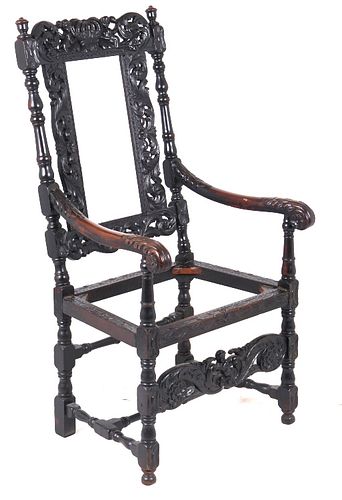 19th Century Flemish Carved Chair RARE