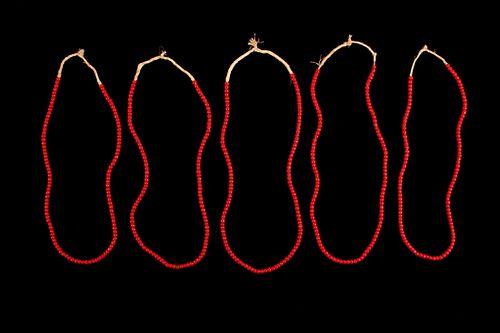 Hudson Bay White Heart Trade Bead Necklaces