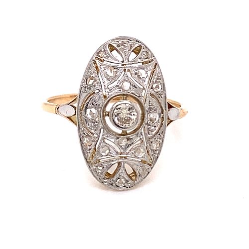 1920Õs 18k Platinum Diamond Ring