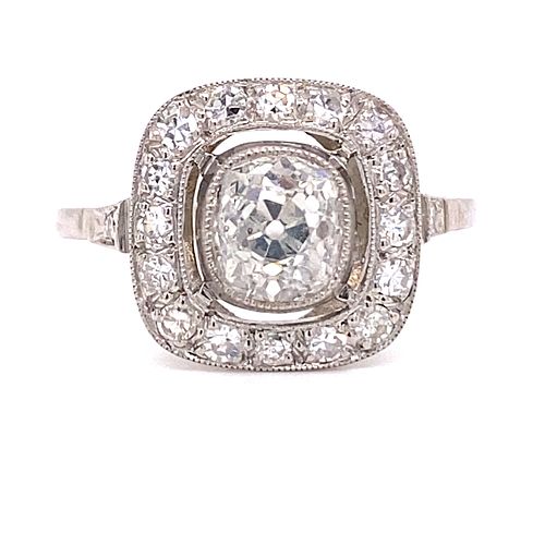 Platinum European Diamond Engagement Ring
