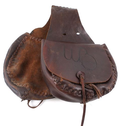 Hand Made "WO" Branded Leather Saddle Bags