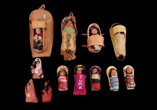Collection of Papoose & Cradleboard Dolls c. 1950s
