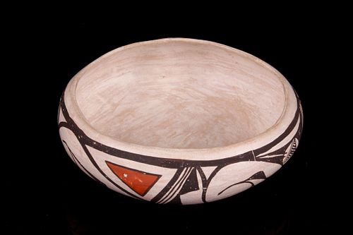 Acoma Pueblo Polychrome Painted Bowl Early 1900's