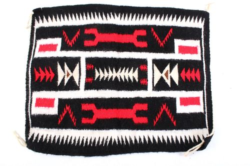 Navajo Two Grey Hills Style Woven Small Wool Rug