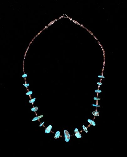 Navajo Cripple Creek Turquoise & Heishi Necklace