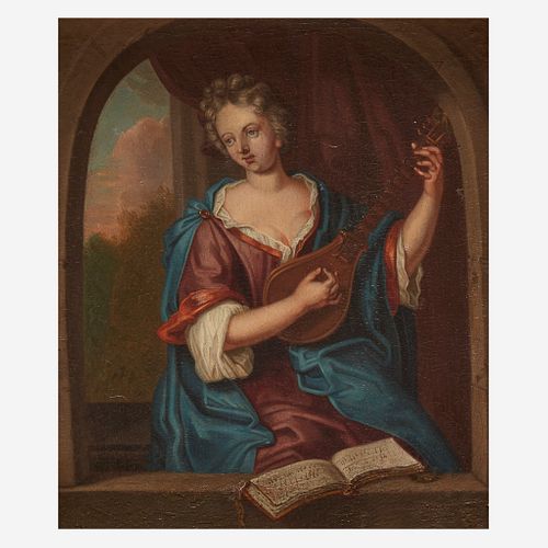 Manner of Gerrit Dou (Dutch, 1613–1675) | An 18th Century Composition, , Lady Playing the Mandolin