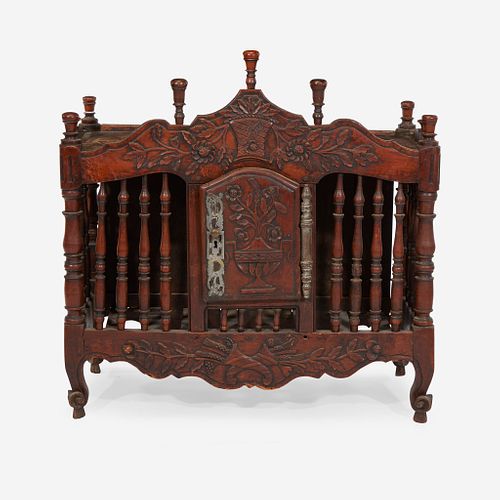 A Provincial Louis XV Steel-Mounted Walnut Panettiere, 18th century with later repairs