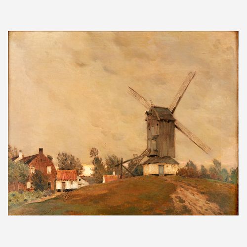 Jean-Charles Cazin (French, 1841-1901), , Landscape with Windmill