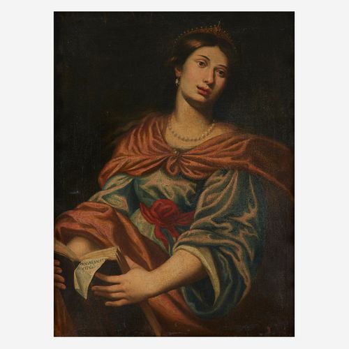 Bolognese School (17th Century), Crowned Sybil with Scroll