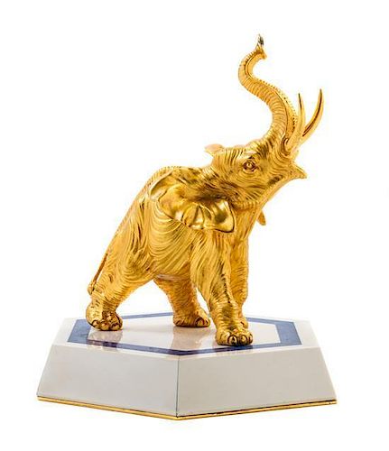 * A Vermeil Animalier Figure Height overall 9 1/4 inches.