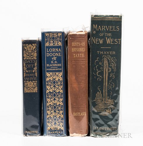 Four Books with Decorative Bindings