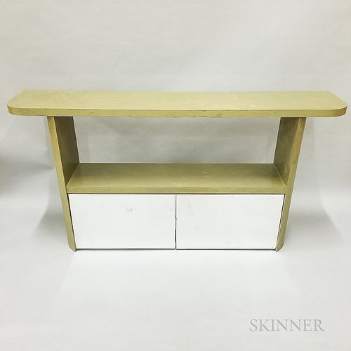 Custom Modern Green-painted and Mirrored Console Table