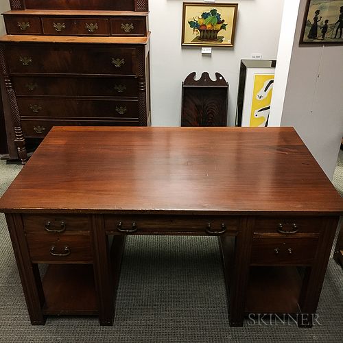 Large Mahogany Partner's Desk
