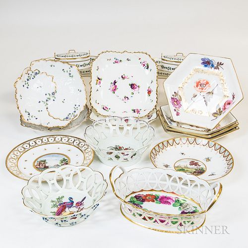 Group of English and French Porcelain Dishes