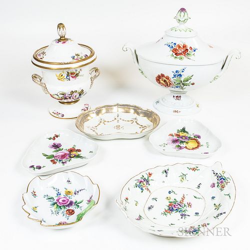Seven Pieces of Porcelain Tableware
