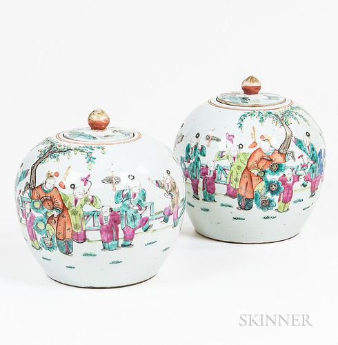 Pair of Chinese Ceramic Ginger Jars