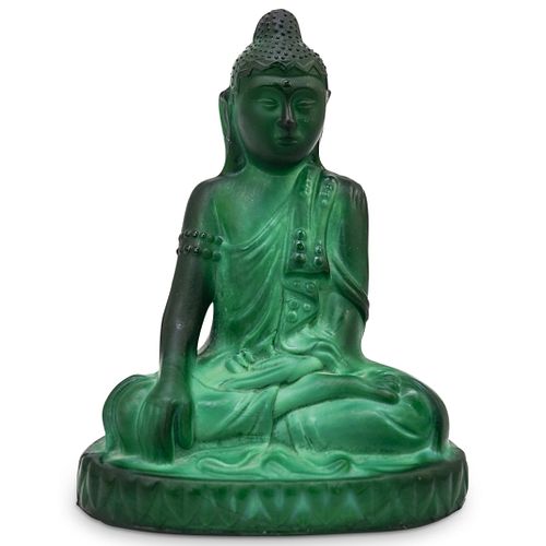 Vintage Malachite Glass Buddha