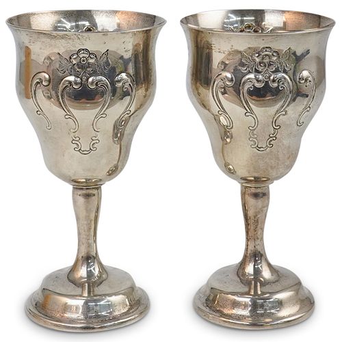 Pair Of Gorham Sterling Silver Goblets