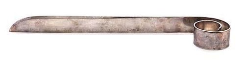 * An Hermes Silverplate Letter Opener Length 9 5/8 inches.