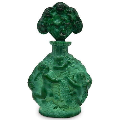 Vintage Malachite Glass Perfume Bottle