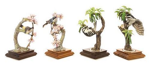 Two Pairs of Royal Worcester Porcelain Models of Birds Height of first 9 3/4 inches.
