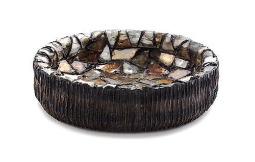 A French Resin and Glass Mosaic Bowl Diameter 5 3/4 inches.