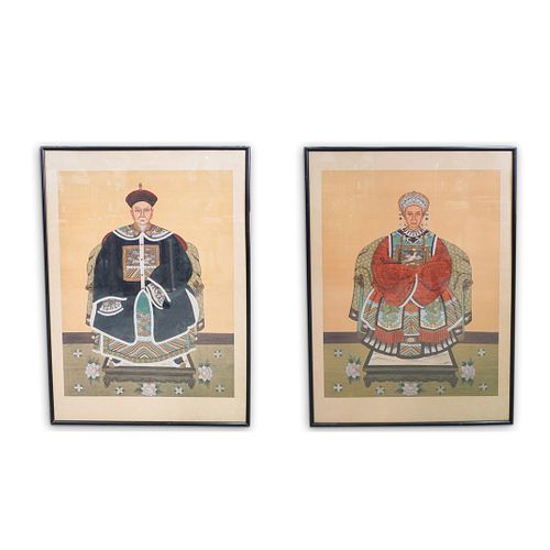 Pair of Chinese Silk Paintings