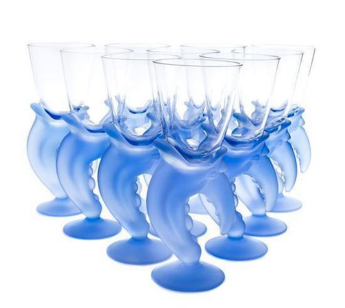 * A Set of Glass Stemware Height 9 inches.