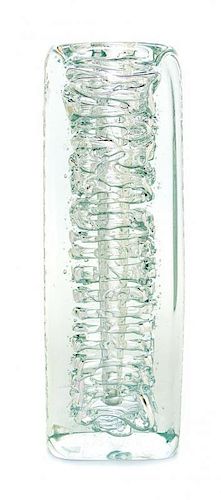 A Czech Glass Vase Height 10 inches.