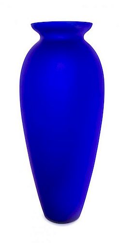 An Italian Glass Vase Height 20 inches.