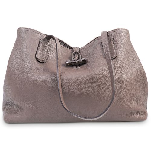 Longchamp Roseau Domed Shoulder Bag Silver