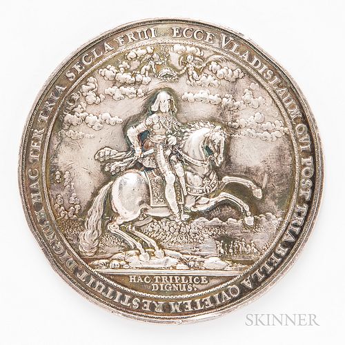 1642 Sebastian Dadler Silver Medal for Wladyslaw IV Vasa of Poland