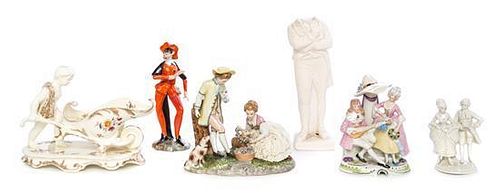 * Five Porcelain Figures Height of tallest 9 1/2 inches.