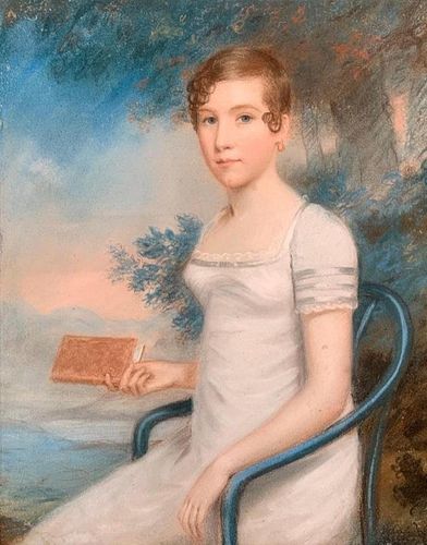 19thc. English School Pastel Portrait