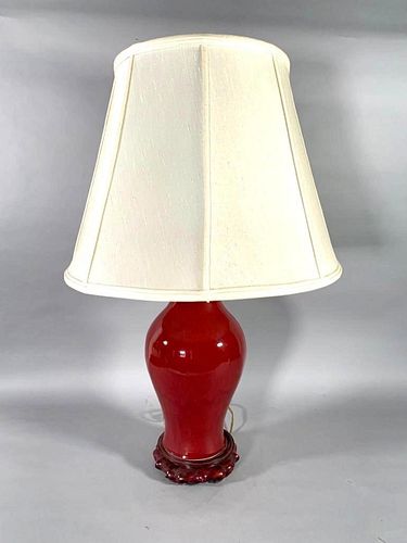 Chinese Oxblood Glaze Porcelain Vase as Lamp