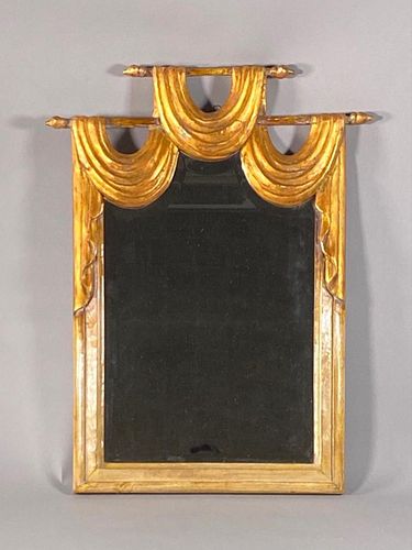 Small Carved and Gilded Wood Mirror