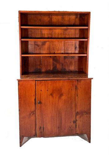 Early Ohio Pine Step-Back Cabinet