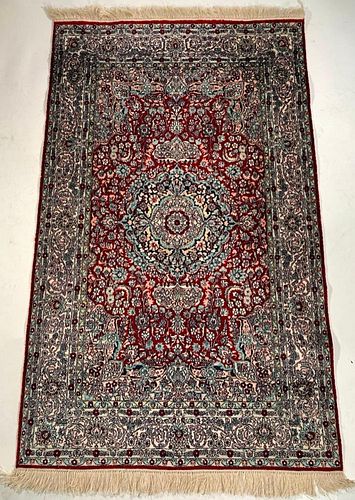 Chinese Herati Style Silk Carpet