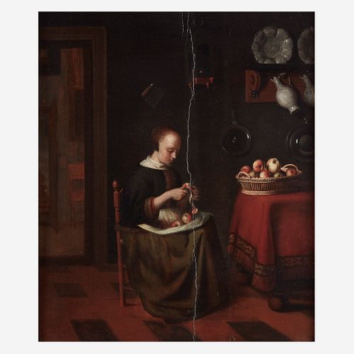 Reynier Covyn (Flemish, 1636–D.C. 1681), , Woman Peeling Apples