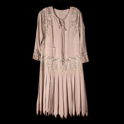 1920's Vintage Beaded Silk Dress