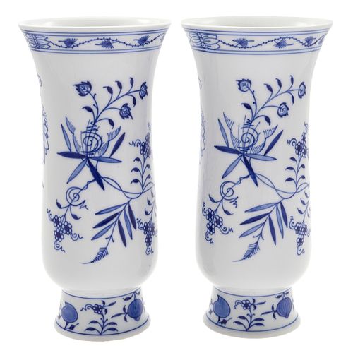 A Pair of Meissen Porcelain Vases