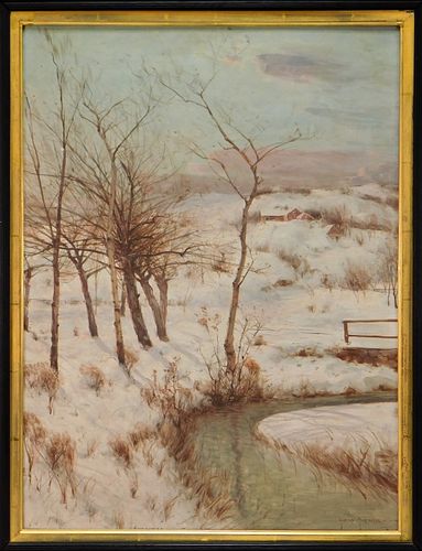 Svend Svendsen O/C Winter Landscape Painting
