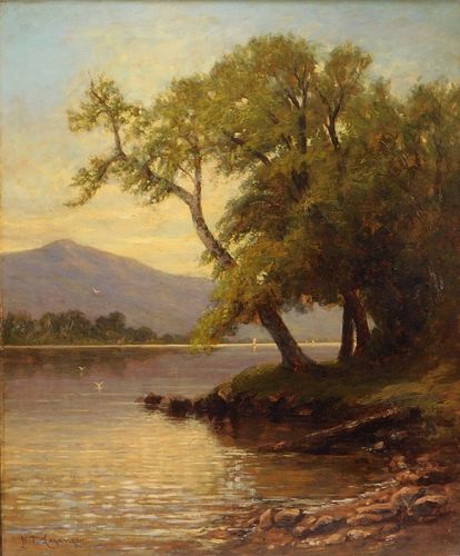 Nikolay Leganger O/C Lake George Sunset Painting
