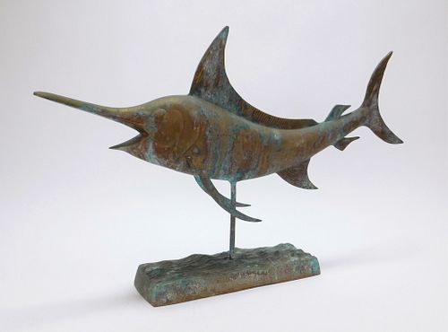 Copper Swordfish Weathervane