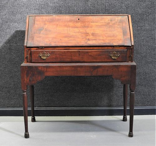 18C Tiger Maple NE Drop Front Desk on Stand
