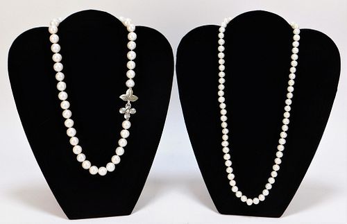 2PC 14K Gold Pearl String Necklaces