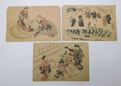 3PC Assorted Japanese Woodblock Prints