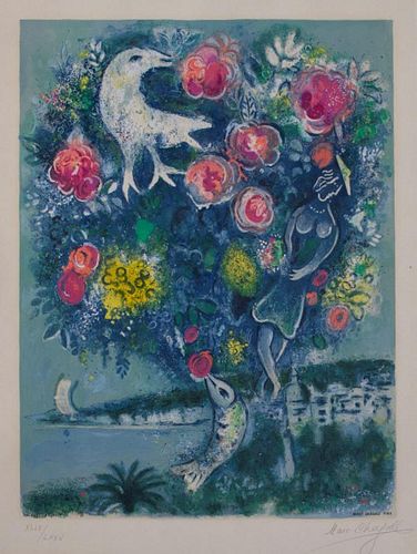 Marc Chagall  'Angel Bay with a Bouquet of Roses'