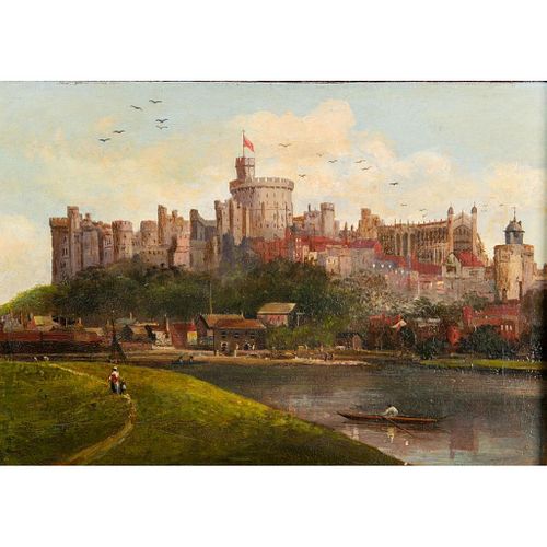 Vintage Windsor Castle Painting, Framed