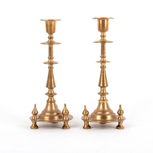 Pair of Antique Bronze Imperial Candle Holders